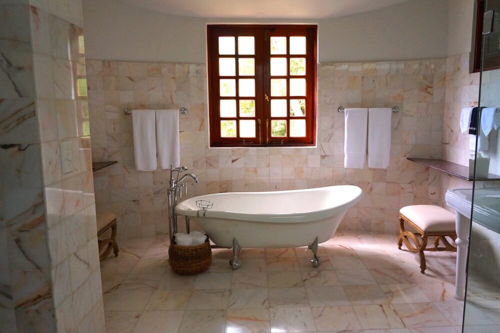Beautiful marble bathroom tiling installation completed by our team